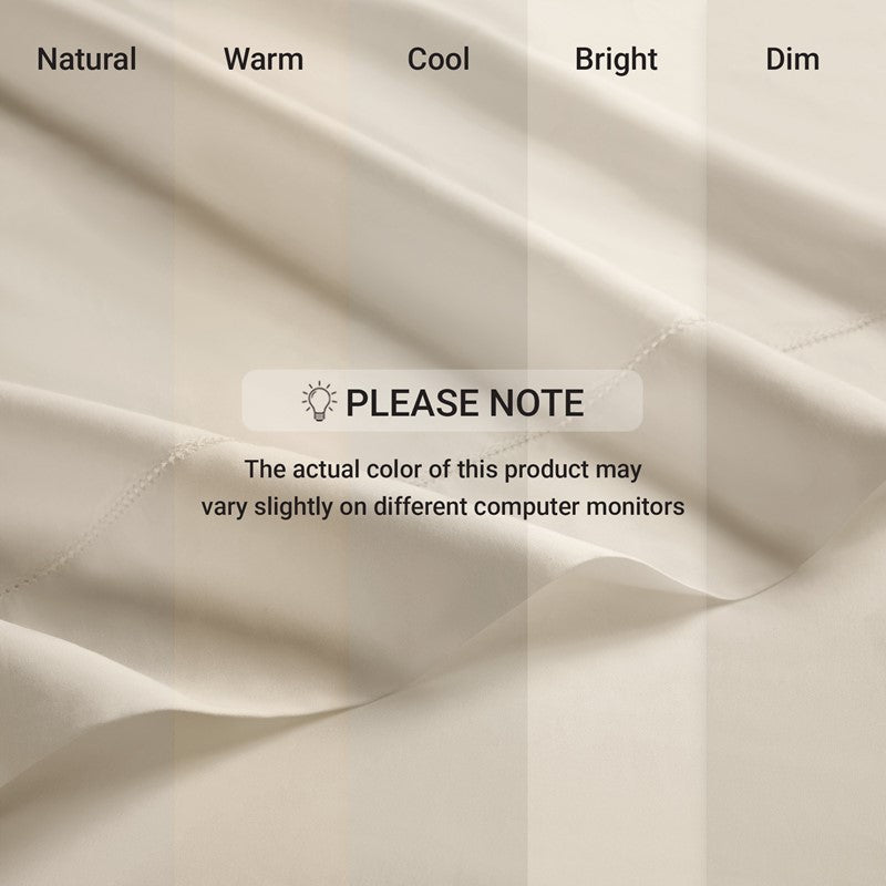 Elina American Grown Supima 500TC Cotton Percale Sheet Set - Off White - Quahog Bay Bedding
