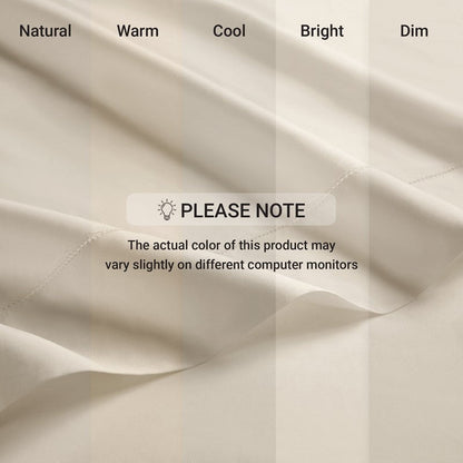 Elina American Grown Supima 500TC Cotton Percale Sheet Set - Off White - Quahog Bay Bedding