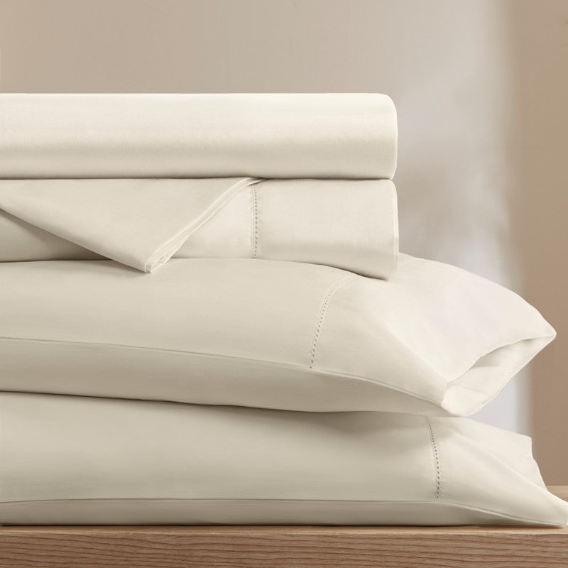 Elina American Grown Supima 500TC Cotton Percale Sheet Set - Off White - Quahog Bay Bedding