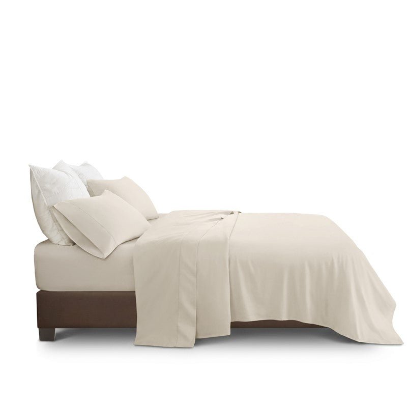 Elina American Grown Supima 500TC Cotton Percale Sheet Set - Off White - Quahog Bay Bedding