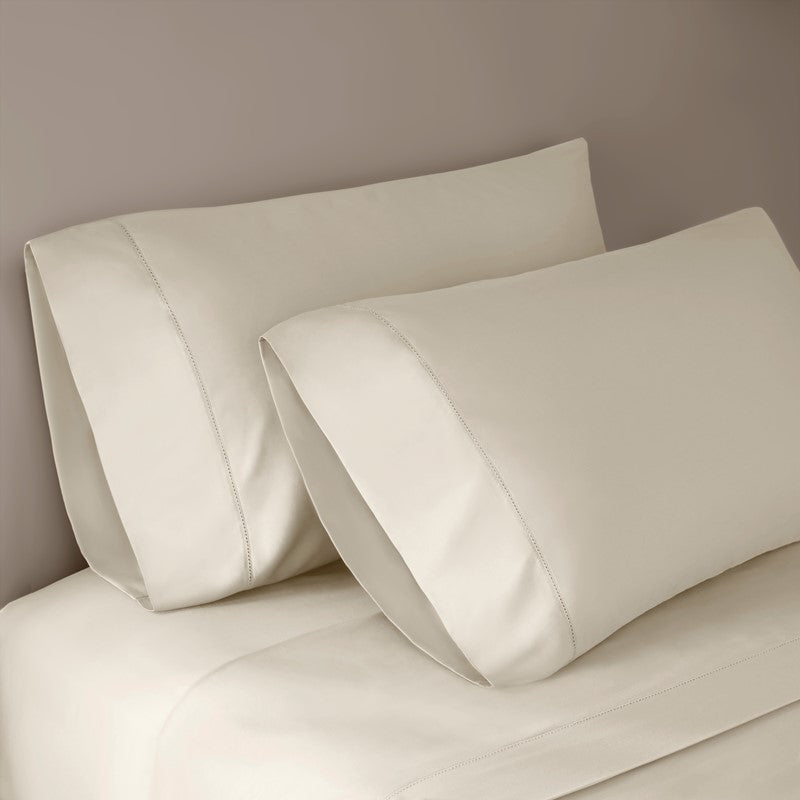 Elina American Grown Supima 500TC Cotton Percale Sheet Set - Off White - Quahog Bay Bedding