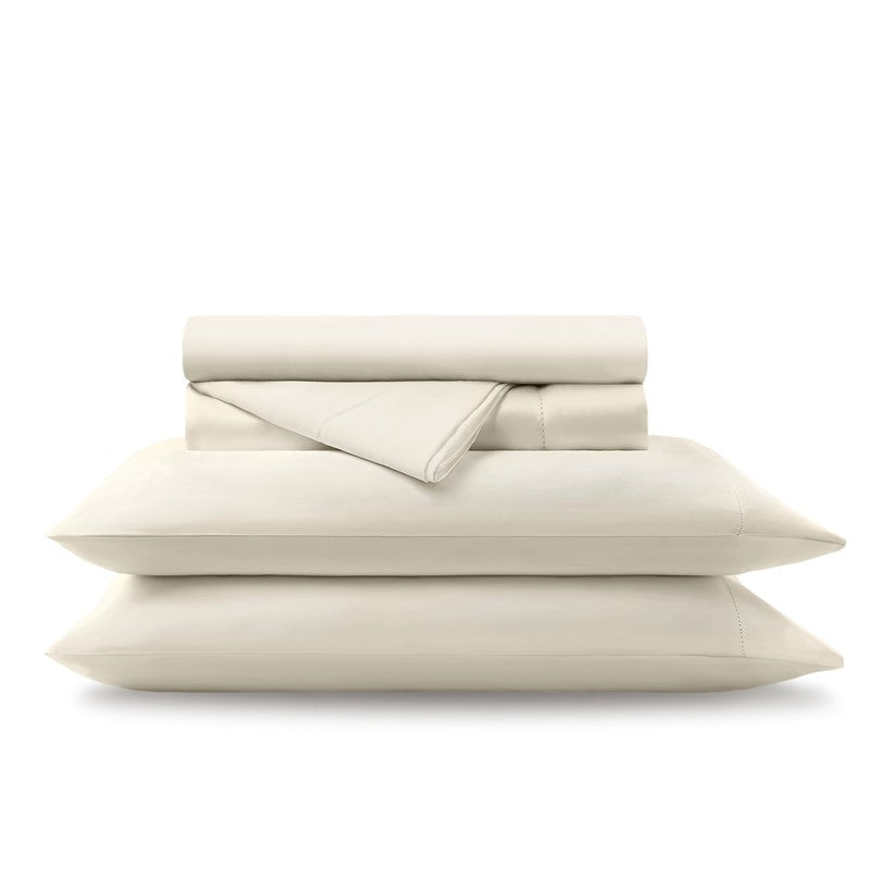 Elina American Grown Supima 500TC Cotton Percale Sheet Set - Off White - Quahog Bay Bedding