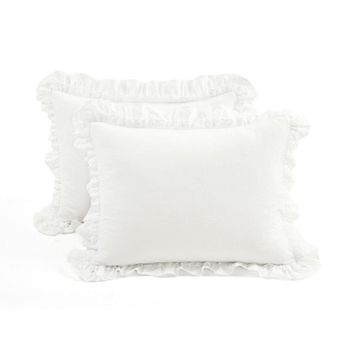 Ella Ruffle Lace 100% Cotton Duvet Cover 3 Piece Set - Quahog Bay Bedding