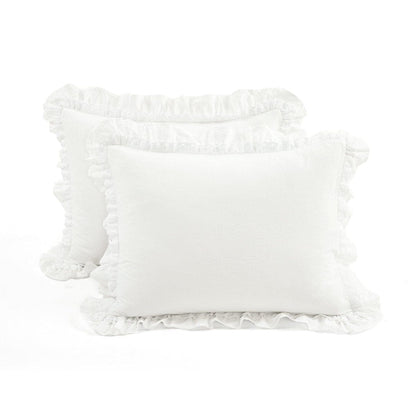 Ella Ruffle Lace 100% Cotton Duvet Cover 3 Piece Set - Quahog Bay Bedding