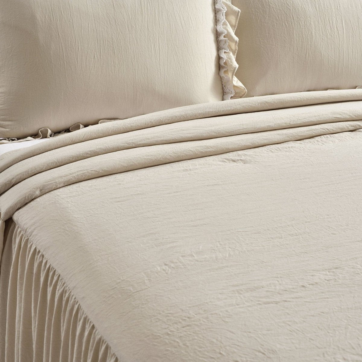 Ella Ruffle Lace 3PC Bedspread Set | Coastal Cottage Bedding - Quahog Bay Bedding