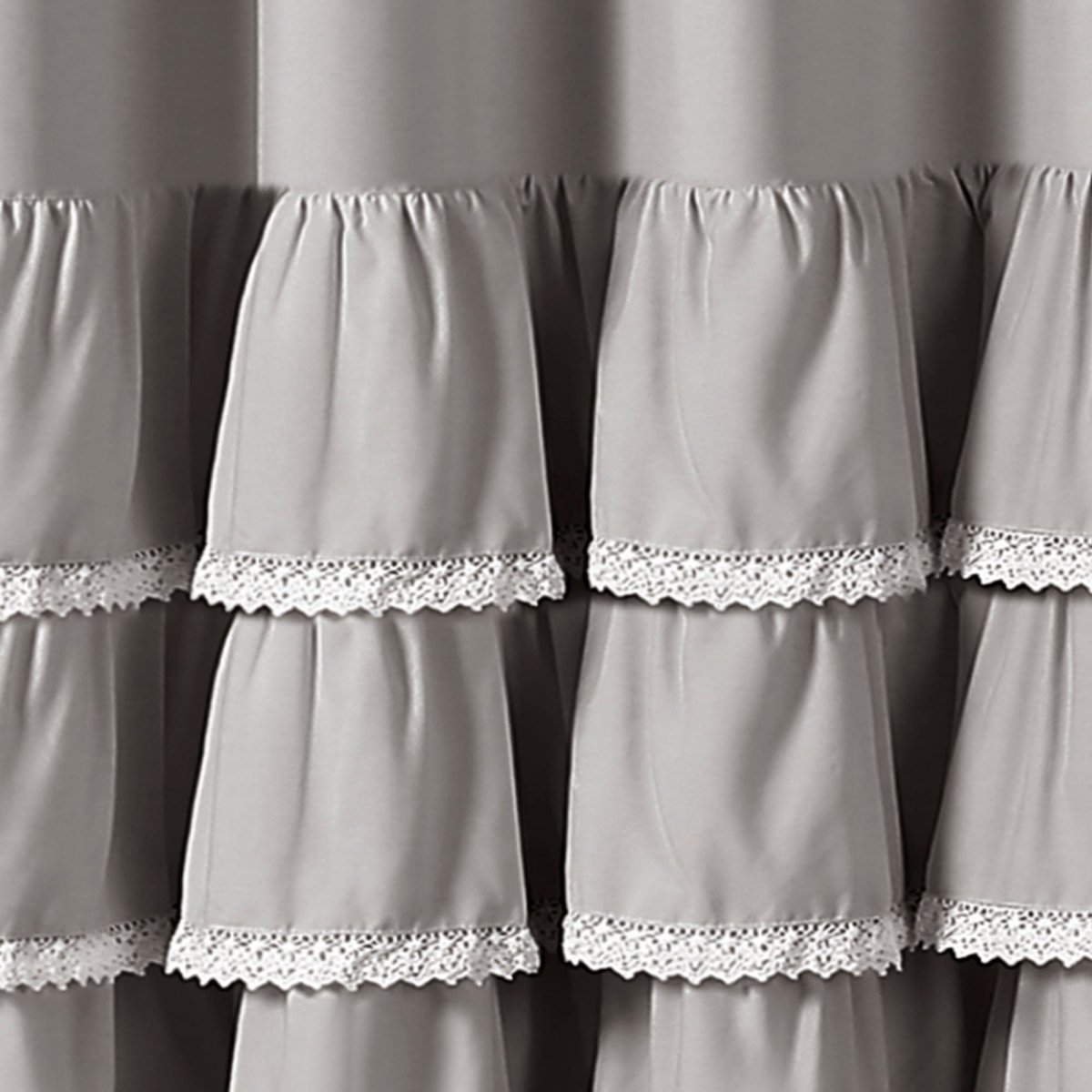 Ella Ruffle Lace Shower Curtain | Coastal Cottage Bathroom Decor - Quahog Bay Bedding
