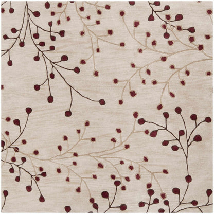 Elsu Beige&Burgandy Wool Rug - Quahog Bay Bedding