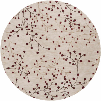Elsu Beige&Burgandy Wool Rug - Quahog Bay Bedding