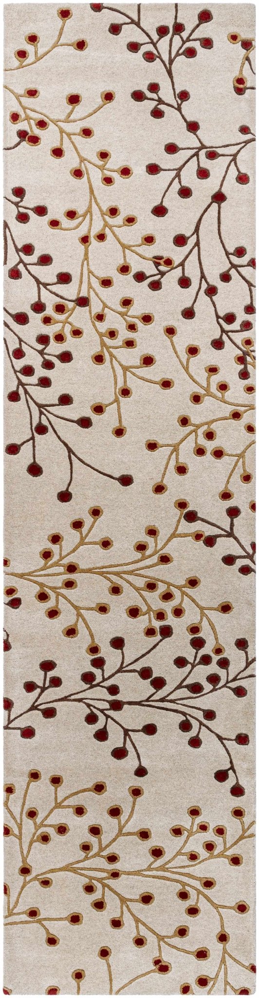 Elsu Beige&Burgandy Wool Rug - Quahog Bay Bedding