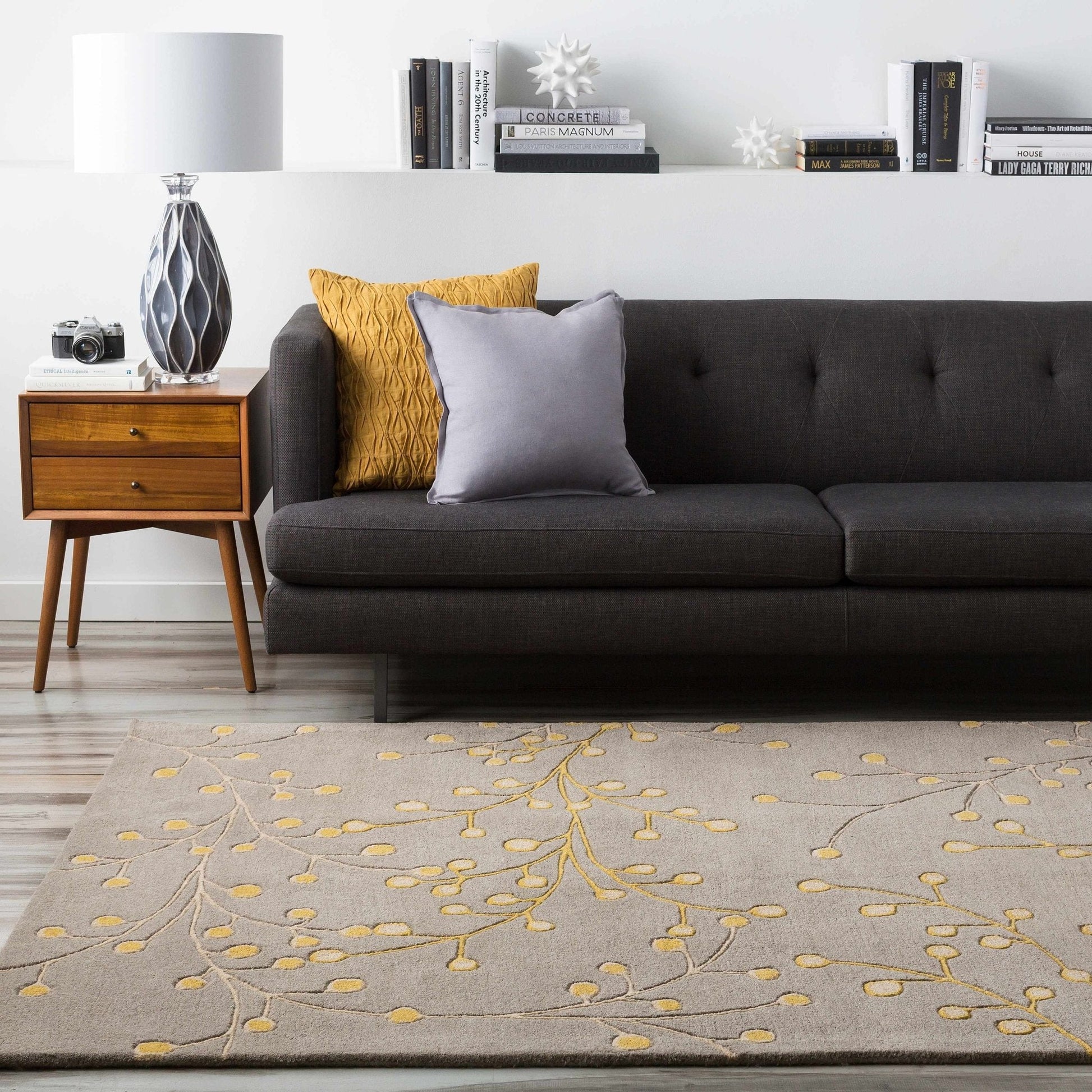 Elsu Mustard Wool Area Rug - Quahog Bay Bedding