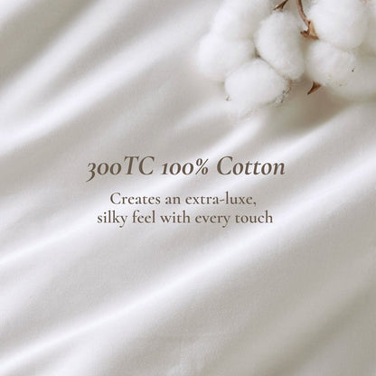 Embroidered Cotton Oversized Comforter Set - White & Gold 4PC - Quahog Bay Bedding