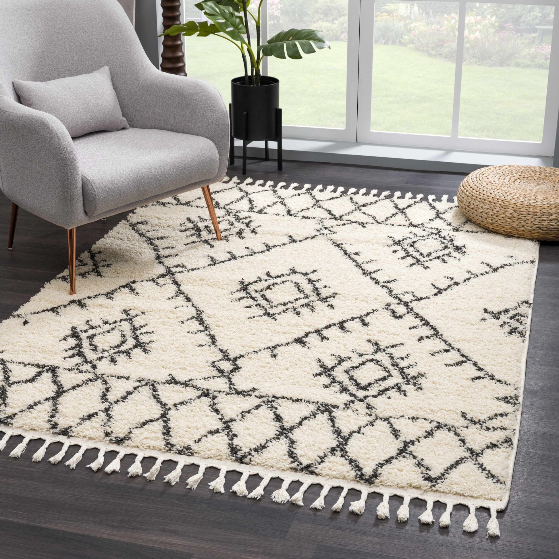 Emlenton Berber Shag with Tassels - Clearance - Quahog Bay Bedding