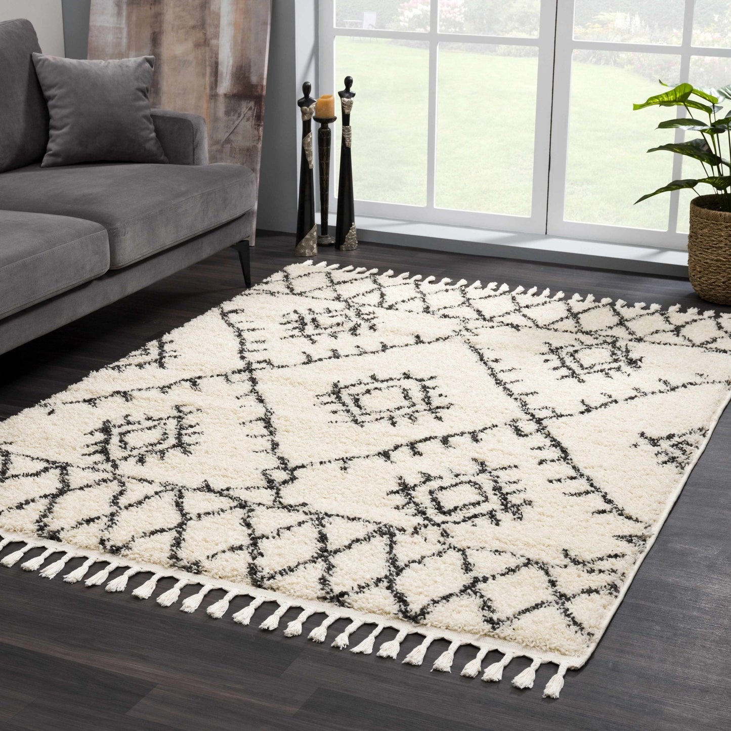 Emlenton Berber Shag with Tassels - Clearance - Quahog Bay Bedding