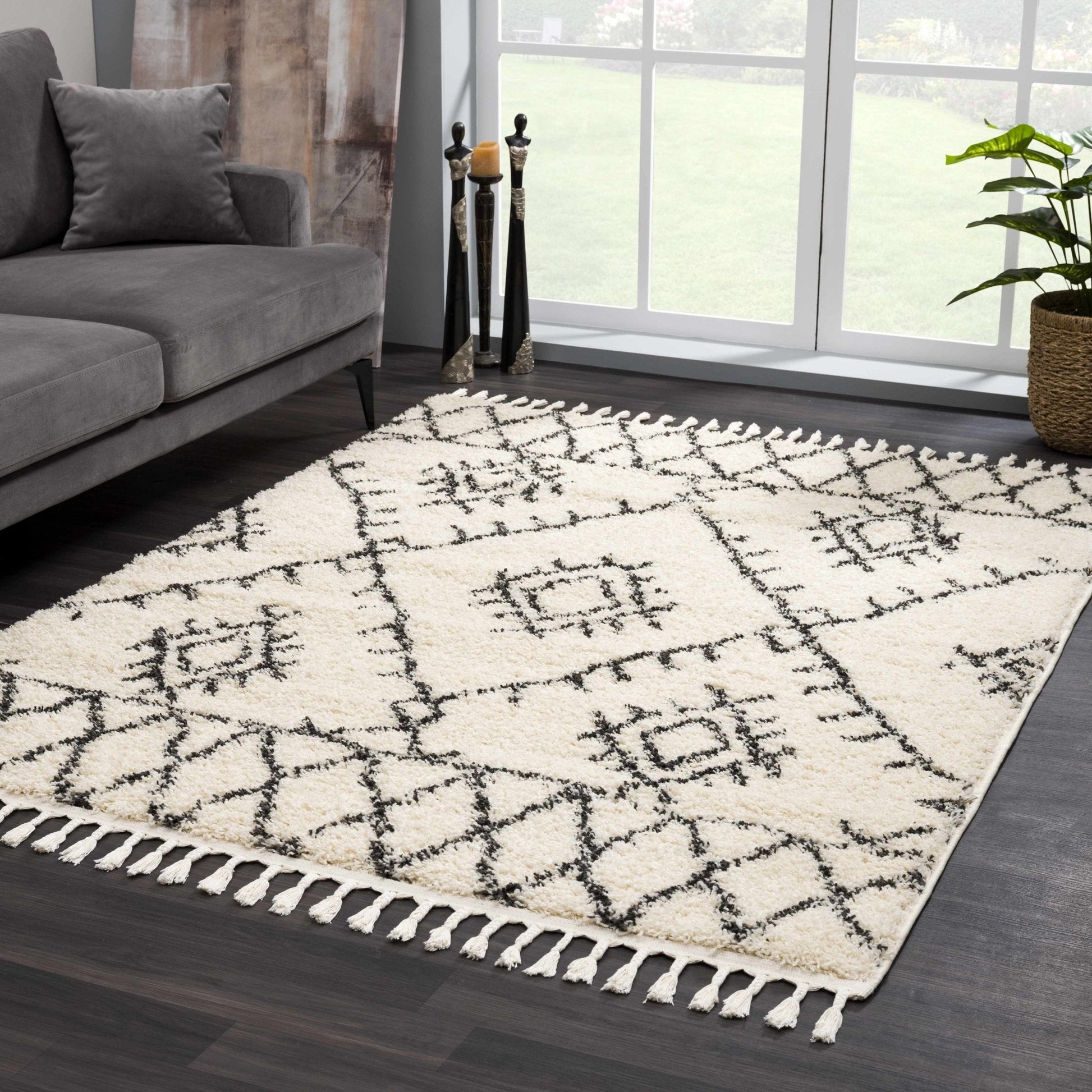 Emlenton Berber Shag with Tassels - Clearance - Quahog Bay Bedding