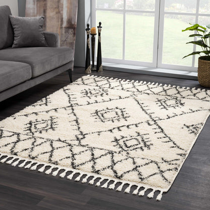 Emlenton Berber Shag with Tassels - Clearance - Quahog Bay Bedding