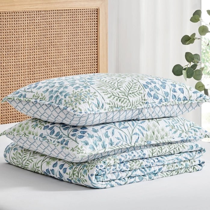 English Forest Cotton Quilt Set - Green - Quahog Bay Bedding