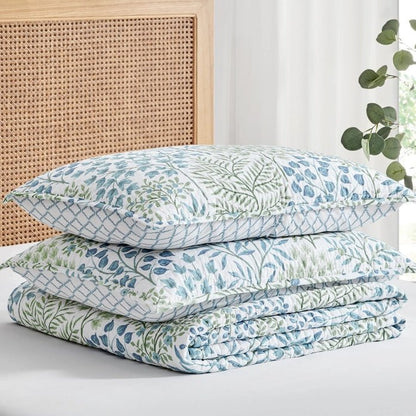 English Forest Cotton Quilt Set - Green - Quahog Bay Bedding