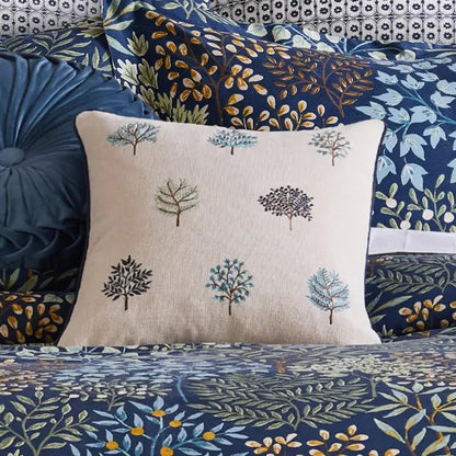 English Forest Embroidered Tree Pillow - Quahog Bay Bedding