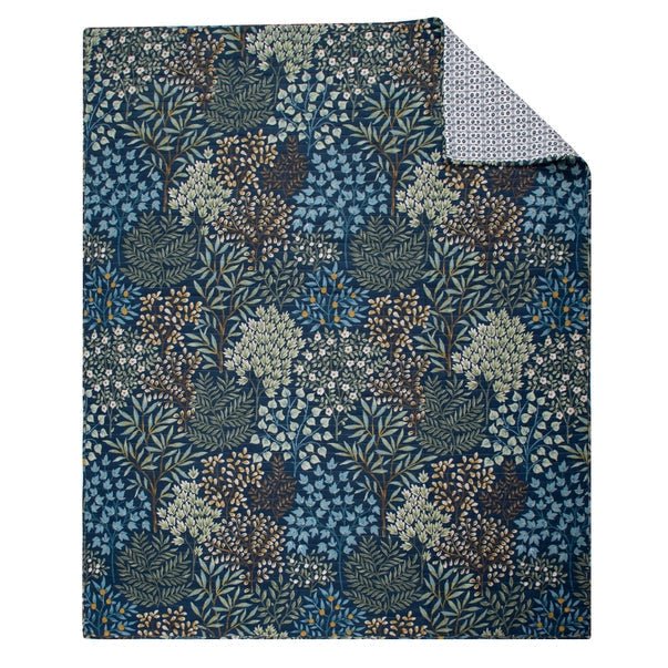English Forest Quilted Throw - Navy - Quahog Bay Bedding