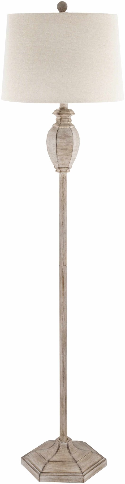 Esmeralda Resin Gray & Beige Floor Lamp - Quahog Bay Bedding