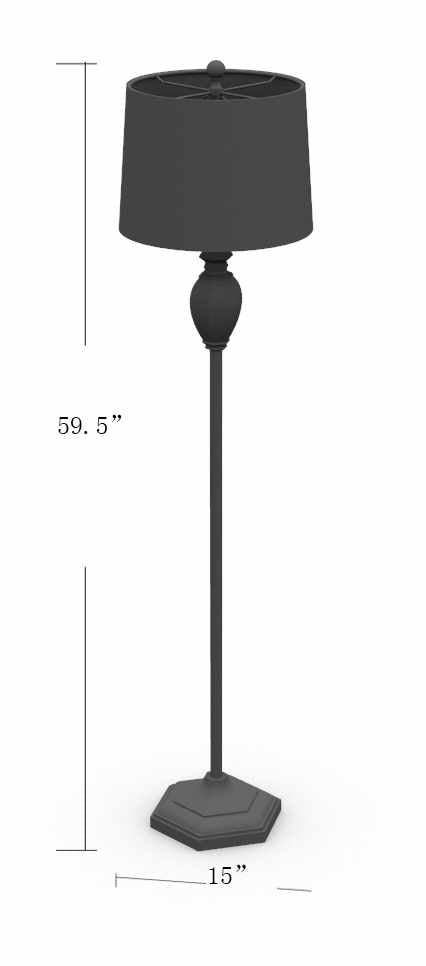 Esmeralda Resin Gray & Beige Floor Lamp - Quahog Bay Bedding