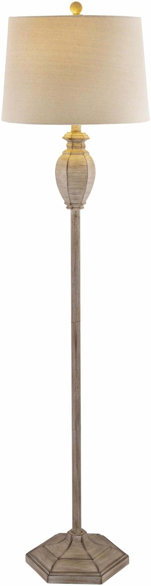 Esmeralda Resin Gray & Beige Floor Lamp - Quahog Bay Bedding