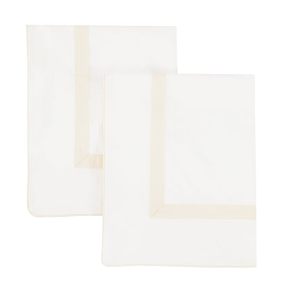 Classic Double Border Percale Cotton Euro Sham Pair