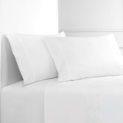 300TC Elizabeth Lace Cotton Percale Sheet Set