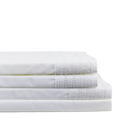 300TC Elizabeth Lace Cotton Percale Sheet Set
