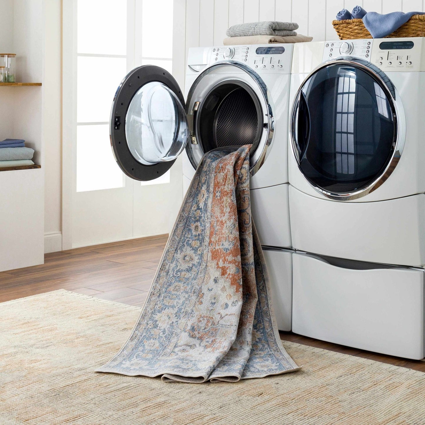 Ezri Rust Washable Area Rug - Quahog Bay Bedding