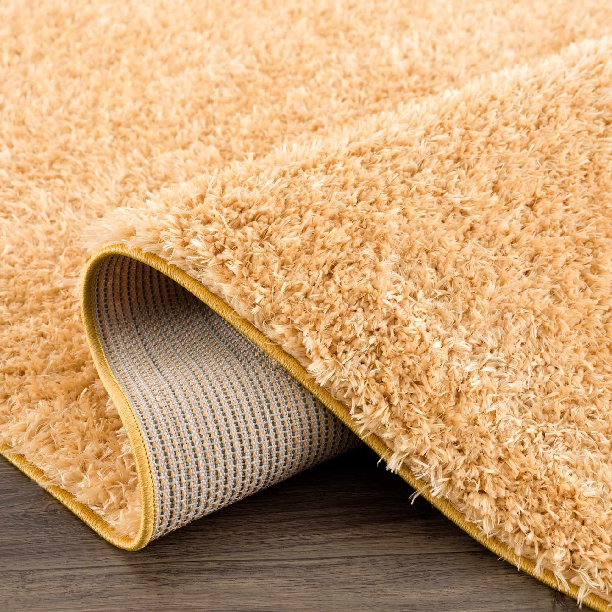 Faina Gold Yellow Washable Shag Rug - Quahog Bay Bedding