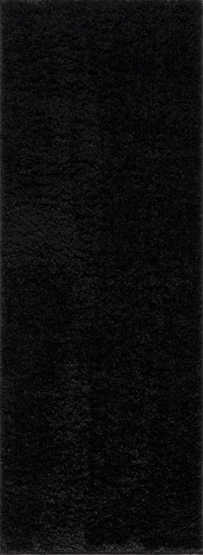 Faina Solid Black Shag Rug Washable - Quahog Bay Bedding