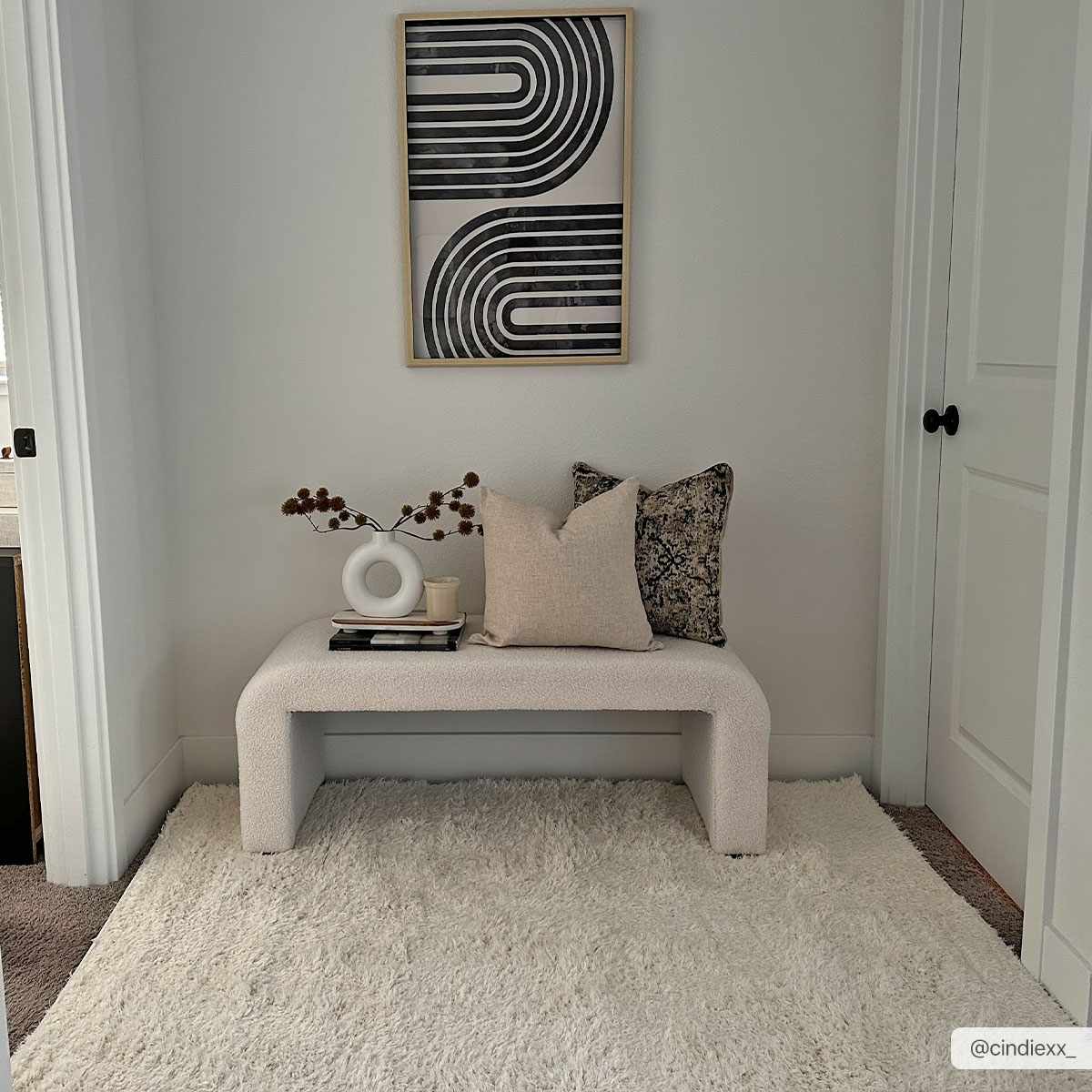 Faina Solid Cream Shag Rug Washable - Quahog Bay Bedding