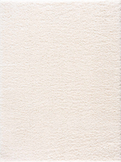 Faina Solid Cream Shag Rug Washable - Quahog Bay Bedding