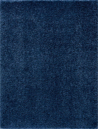 Faina Solid Dark Blue Shag Rug Washable - Quahog Bay Bedding