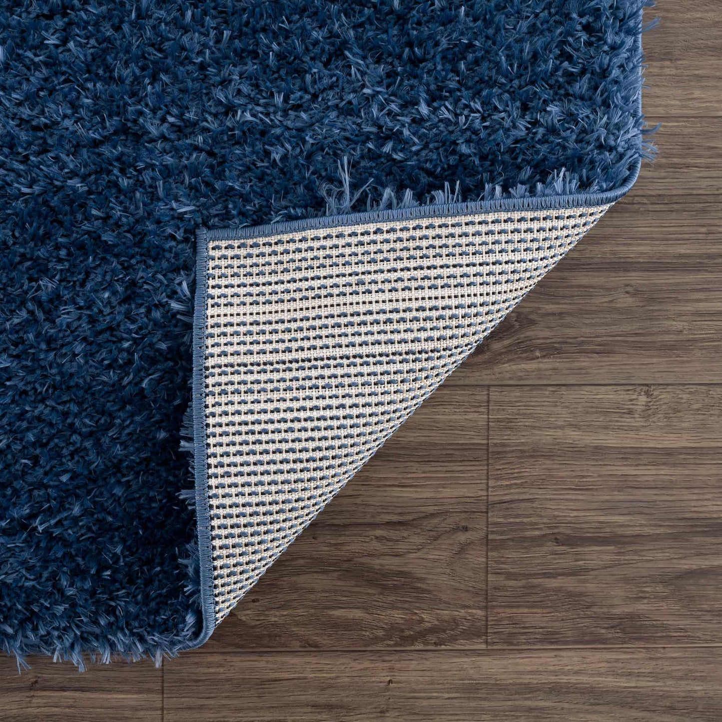 Faina Solid Dark Blue Shag Rug Washable - Quahog Bay Bedding