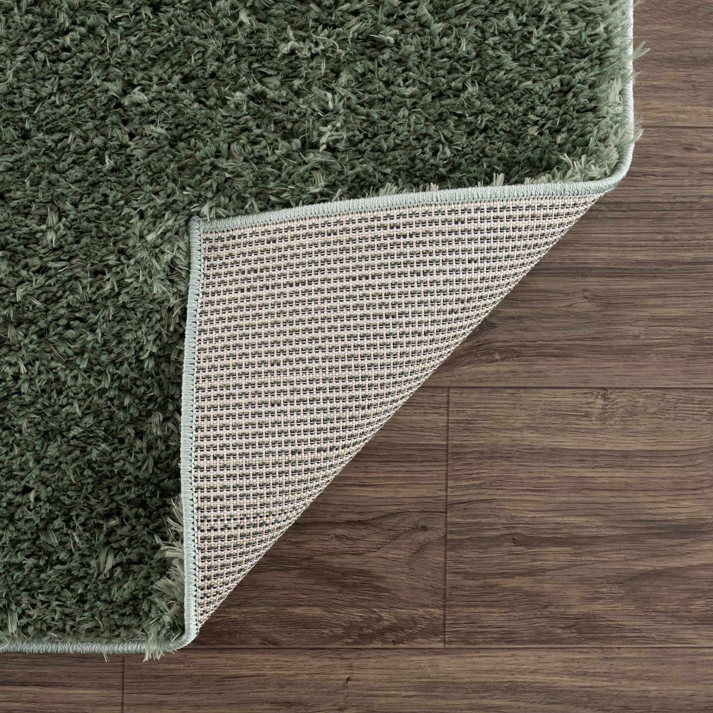 Faina Solid Green Shag Rug Washable - Quahog Bay Bedding