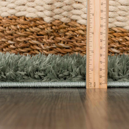 Faina Solid Green Shag Rug Washable - Quahog Bay Bedding