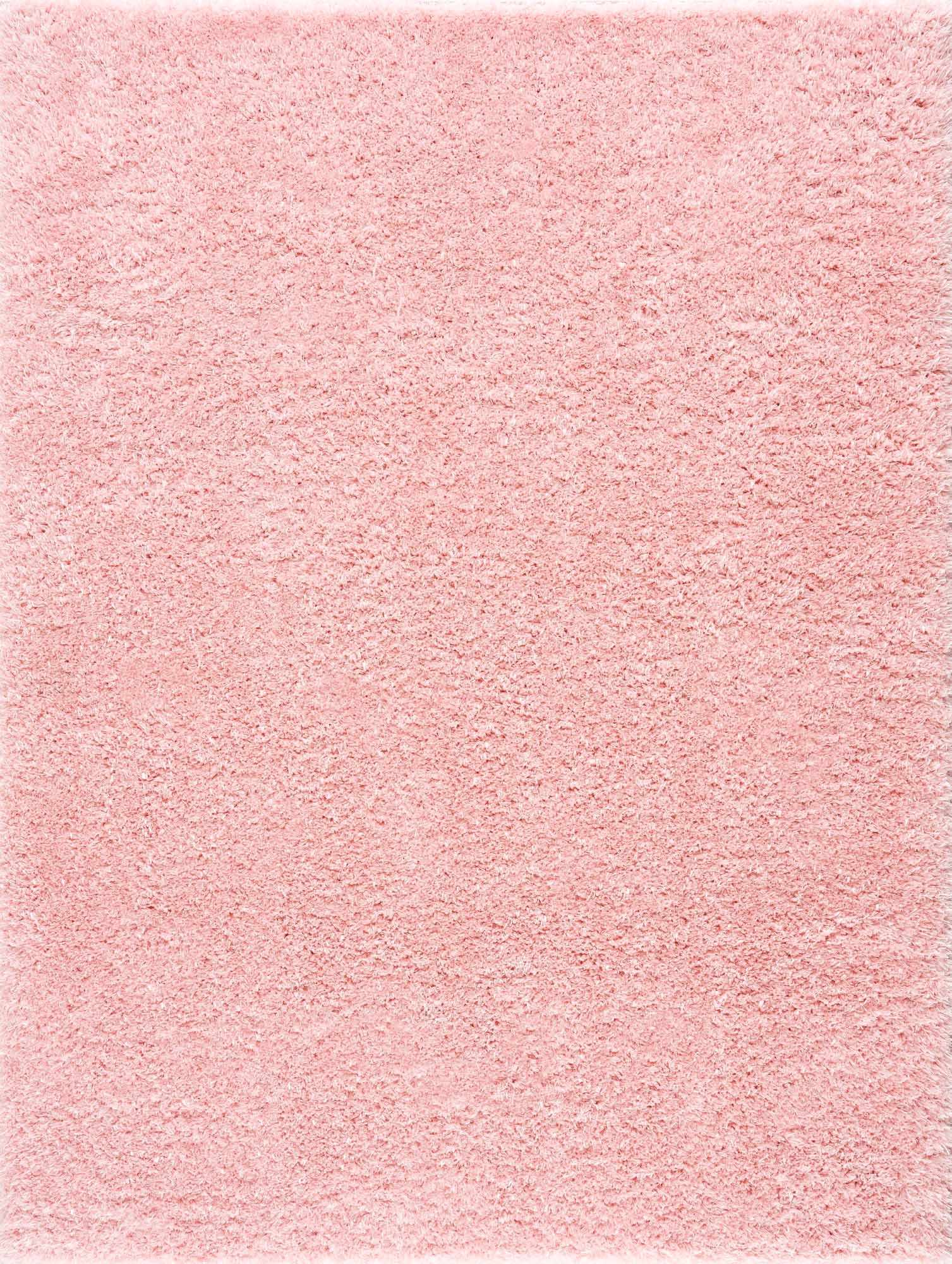 Faina Solid Pink Shag Rug Washable - Quahog Bay Bedding