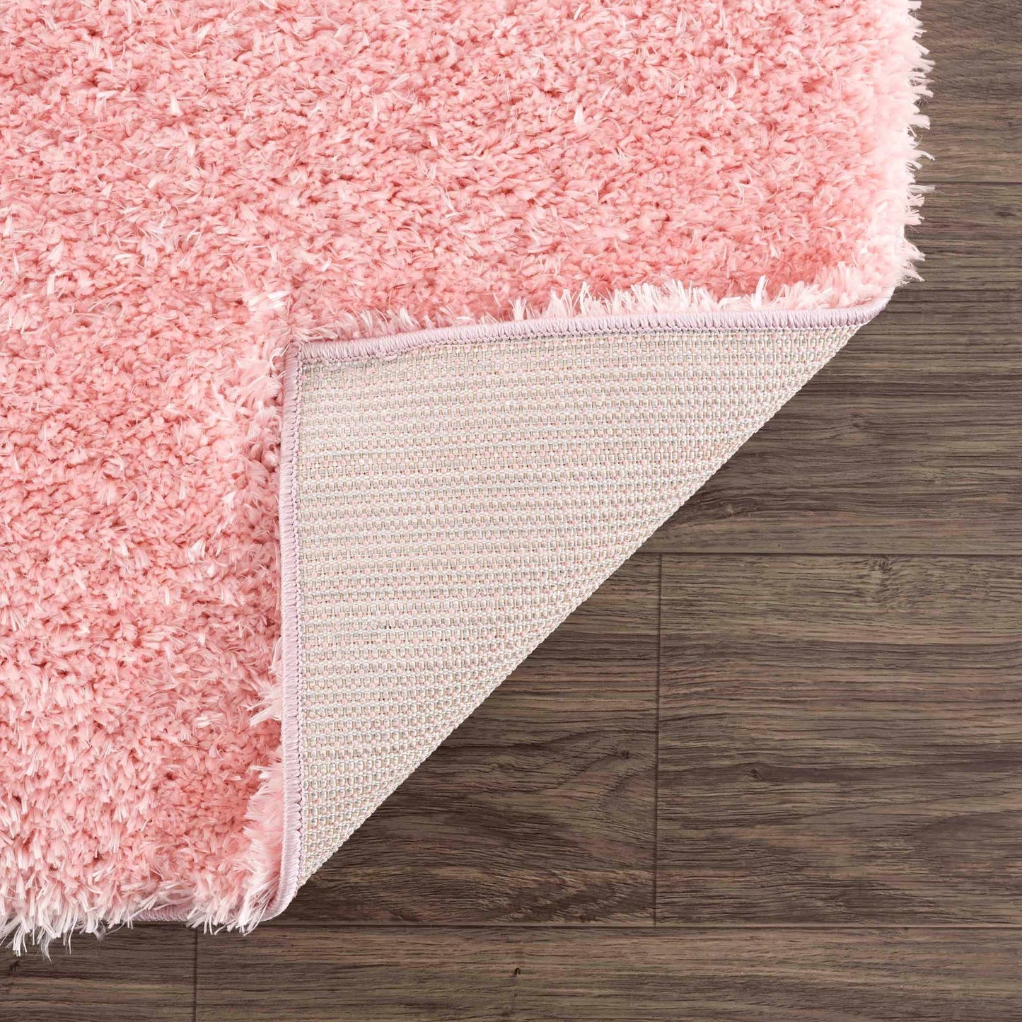 Faina Solid Pink Shag Rug Washable - Quahog Bay Bedding