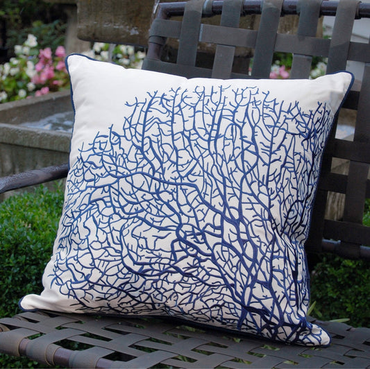 Fan Coral Indoor/Outdoor Throw Pillow - Quahog Bay Bedding