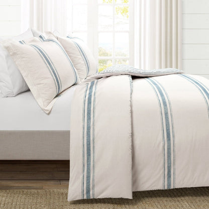 Farmhouse Stripe 100% Cotton Duvet Cover Set - Quahog Bay Bedding