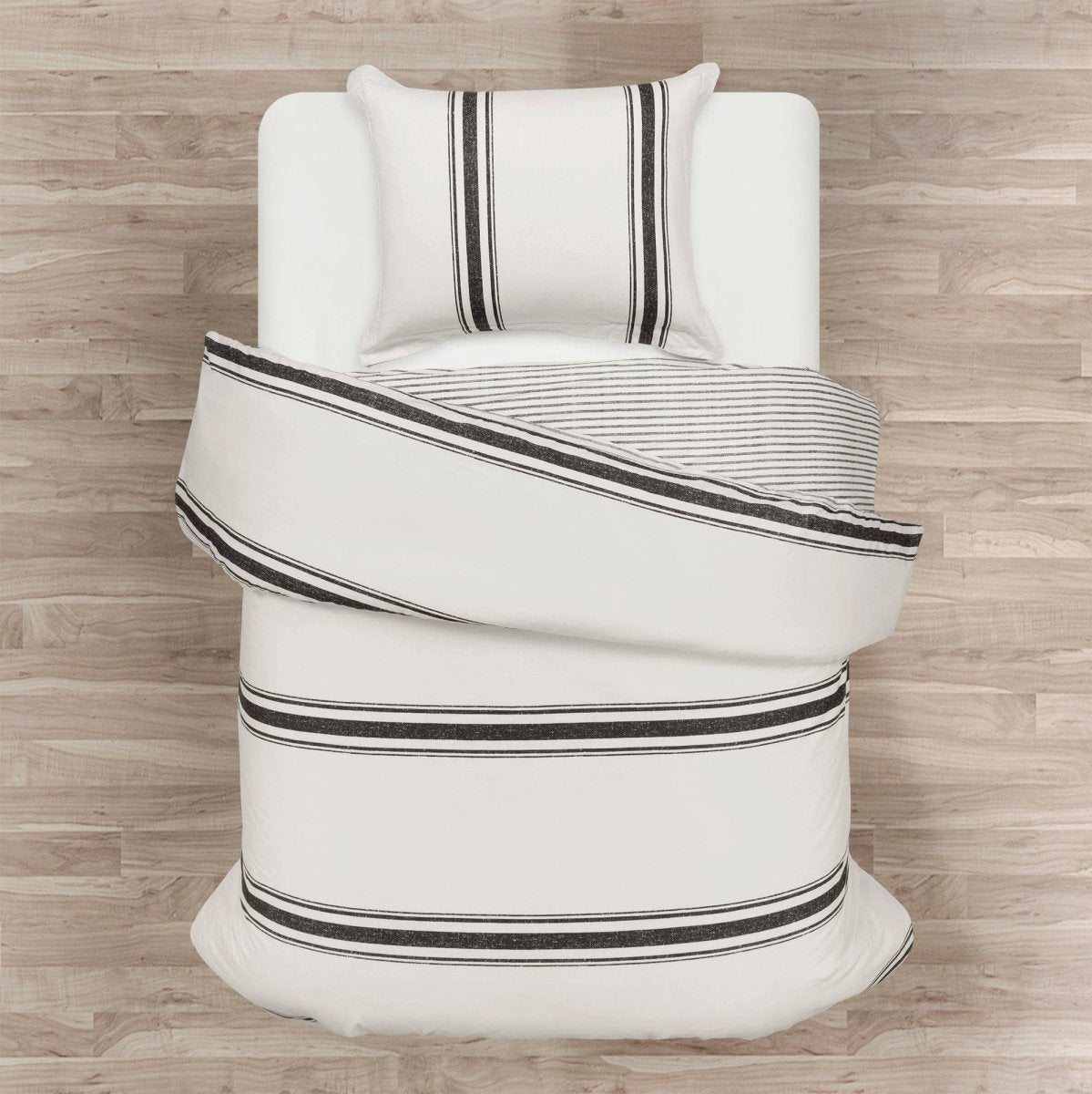 Farmhouse Stripe 100% Cotton Duvet Cover Set - Quahog Bay Bedding