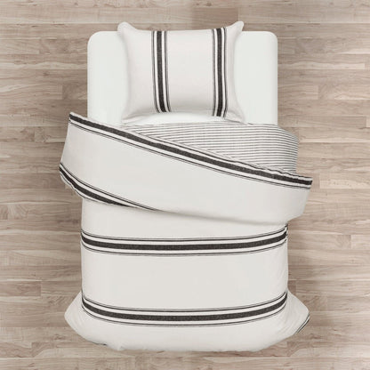 Farmhouse Stripe 100% Cotton Duvet Cover Set - Quahog Bay Bedding