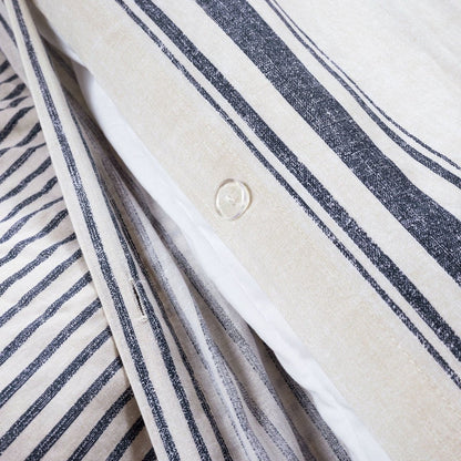 Farmhouse Stripe 100% Cotton Duvet Cover Set - Quahog Bay Bedding