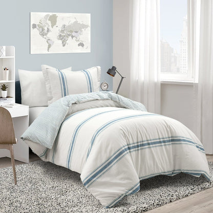 Farmhouse Stripe 100% Cotton Duvet Cover Set - Quahog Bay Bedding