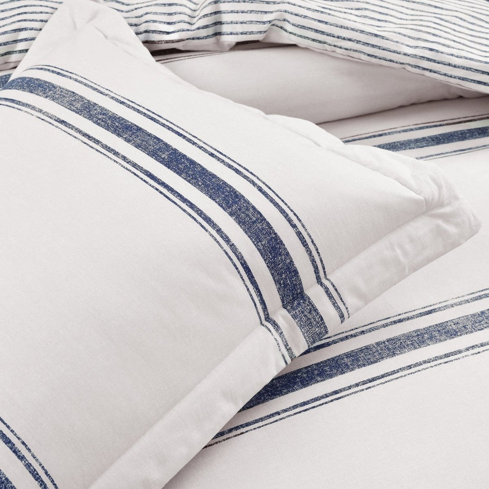 Farmhouse Stripe 100% Cotton Duvet Cover Set - Quahog Bay Bedding