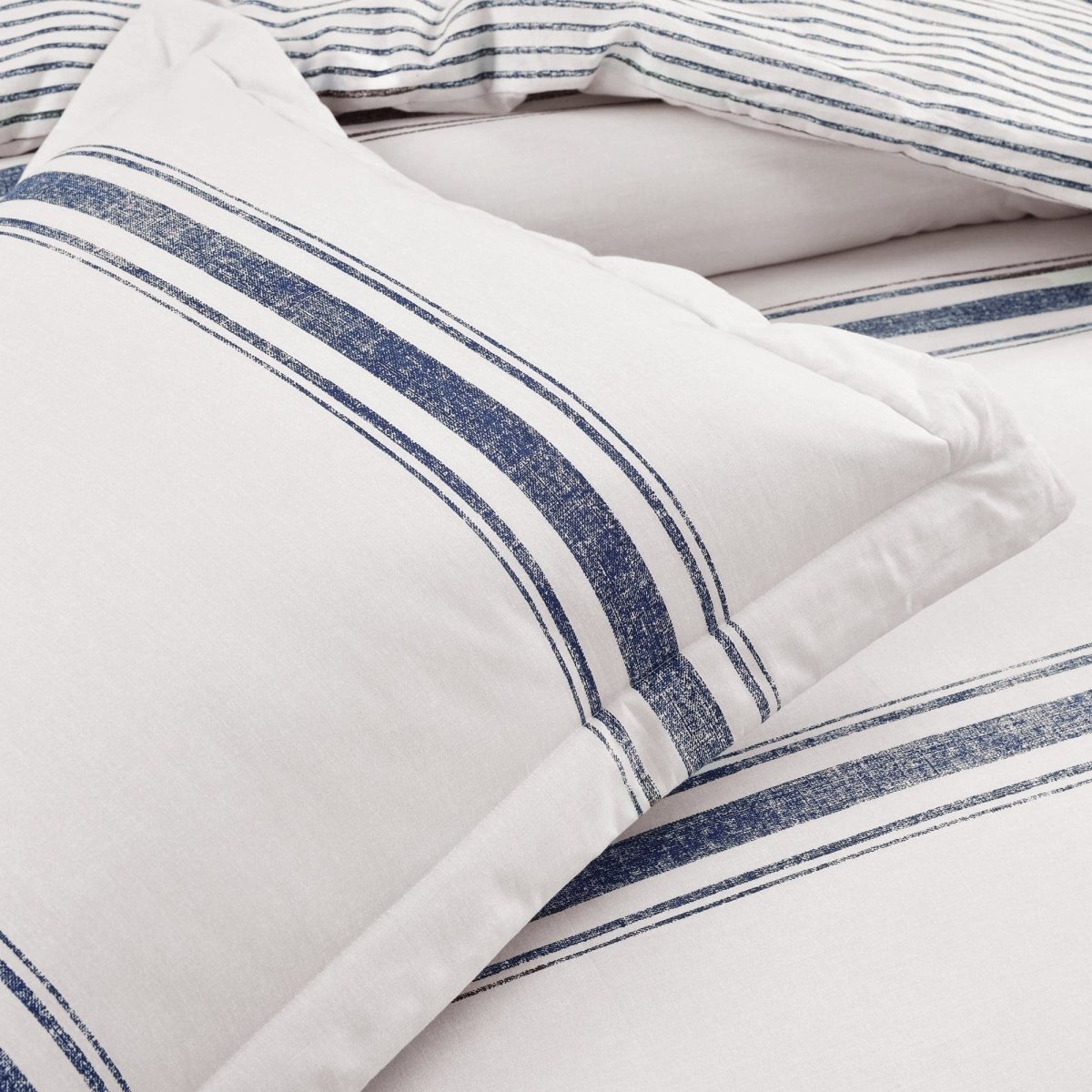 Farmhouse Stripe 100% Cotton Duvet Cover Set - Quahog Bay Bedding