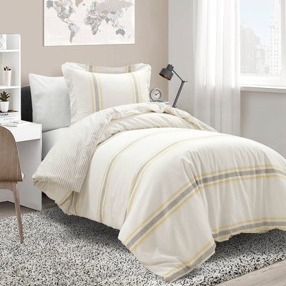 Farmhouse Stripe 100% Cotton Duvet Cover Set - Quahog Bay Bedding