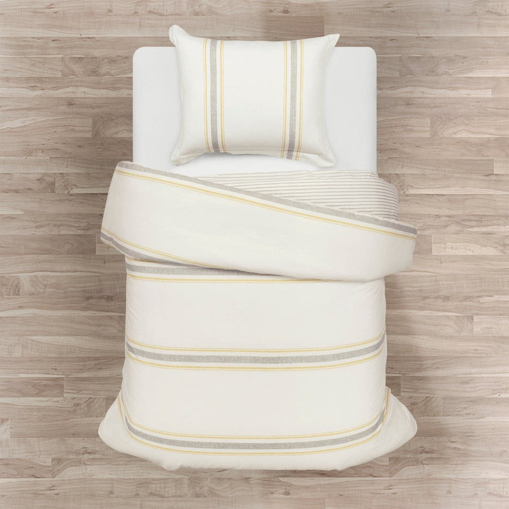 Farmhouse Stripe 100% Cotton Duvet Cover Set - Quahog Bay Bedding